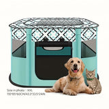 Foldable Pet Playpen for Cats and Small Dogs, Portable Puppy Exercise Cage, Indoor Pet Enclosure with Breathable Mesh, Perfect for Travel, Camping, and Outdoor Use as a Cat Whelping Box or Kitten Play Area (XL, Green)