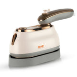 Versatile 2-in-1 Handheld Travel Steam Iron with Rotatable Handle for Home Laundry and On-the-Go Garment Wrinkles Removal (Beige)