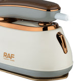 Versatile 2-in-1 Handheld Travel Steam Iron with Rotatable Handle for Home Laundry and On-the-Go Garment Wrinkles Removal (Beige)