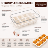 8-Cavity Mini Loaf Pan, Non-Stick Silicone Bread Mold with Sturdy Stainless Steel Frame – Perfect for Baking Individual Breads, Snack Cakes, and Sweet Treats at Home (2PCS)