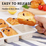 8-Cavity Mini Loaf Pan, Non-Stick Silicone Bread Mold with Sturdy Stainless Steel Frame – Perfect for Baking Individual Breads, Snack Cakes, and Sweet Treats at Home (2PCS)