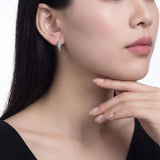Elegant Ear Cuff with Teal Marquise Moissanite and 925 Silver Finish, Hypoallergenic and Tarnish-Resistant for Daily Wear and Light Formal Occasions, Featuring a Brilliant 38-Stone Setting for a Luxurious Sparkle (Moissanite, Premium S925)