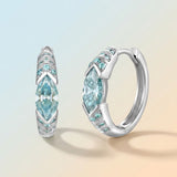 Elegant Ear Cuff with Teal Marquise Moissanite and 925 Silver Finish, Hypoallergenic and Tarnish-Resistant for Daily Wear and Light Formal Occasions, Featuring a Brilliant 38-Stone Setting for a Luxurious Sparkle (Moissanite, Premium S925)