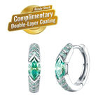 Elegant Ear Cuff with Teal Marquise Moissanite and 925 Silver Finish, Hypoallergenic and Tarnish-Resistant for Daily Wear and Light Formal Occasions, Featuring a Brilliant 38-Stone Setting for a Luxurious Sparkle (Moissanite, Premium S925)