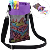 Hanging Clothespin Storage Bag with Drawstring Closure, Quick-Dry Mesh Organizer for Laundry Room, Adjustable Strap for Line Drying, Portable Clip Holder for Home, Dorm, and Travel Use (Grey)