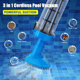 Darrahopens Home & Garden > Pool & Accessories > Pool Sweeps & Vacuums Cordless Adjustable Handheld Pool Vacuum Cleaner with Telescopic Pole and Interchangeable Brush Heads for Above Ground Pools Hot Tubs Spas and Water Features (Blue) In Australia - Darrahopens