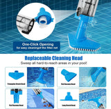 Darrahopens Home & Garden > Pool & Accessories > Pool Sweeps & Vacuums Cordless Adjustable Handheld Pool Vacuum Cleaner with Telescopic Pole and Interchangeable Brush Heads for Above Ground Pools Hot Tubs Spas and Water Features (Blue) In Australia - Darrahopens