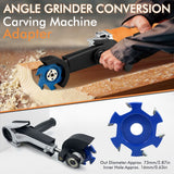 Angle Grinder to Carving Tool Adapter with Wood Carving Disc for Woodworking Grooving Sculpting Shaping Compatible with Multiple Grinder Models (Angle Grinder-Router Adapter (US Thread))