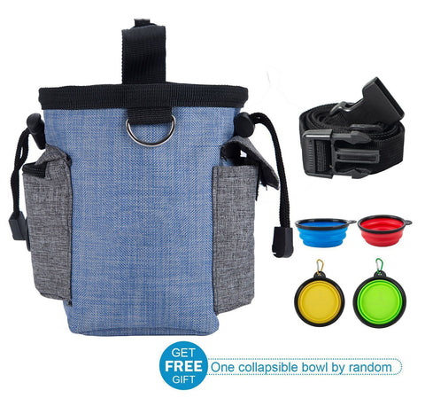 Versatile Outdoor Pet Training Waist Bag with Collapsible Bowl – Perfect for Storing Treats, Toys, Waste Bags, and Phone During Dog Walks, Hiking, and Climbing Adventures (Blue) In Australia - Darrahopens