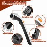 Electric Water Spray BBQ Grill Cleaning Brush with Stainless Steel Bristles and Roller Head for Effortless Home Outdoor Barbecue and Party Grill Maintenance (Rechargeable, 30000mAh Li-ion Battery + 1 Pair Spare Brush Heads)