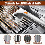 Electric Water Spray BBQ Grill Cleaning Brush with Stainless Steel Bristles and Roller Head for Effortless Home Outdoor Barbecue and Party Grill Maintenance (Rechargeable, 30000mAh Li-ion Battery + 1 Pair Spare Brush Heads)