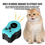 Interactive Electric Cat Teaser Toy with Remote Control, Feather Attachment, and Simulated Mouse Sounds for Indoor Play, Exercise, and Entertainment (Blue) In Australia - Darrahopens