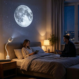 USB-Powered Starry Night Projector Lamp with 6 Interchangeable Slides, Create a Romantic Galaxy Atmosphere for Bedroom, Car, or Party Decor, Touch Control with 3 Brightness Levels (White)