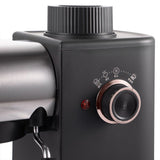 Compact Semi-Automatic Espresso Coffee Machine with Milk Frother Wand, 5Bar Pressure Extraction System, Ideal for Home Kitchen and Small Office Use, Crafted with Stainless Steel and ABS Body in Sleek Dark Gray with Rose Gold Accents (Black)