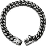 Heavy-Duty Metal Cuban Link Dog Collar with Bone Charm – 14mm Stainless Steel Hip-Hop Chain Necklace for Everyday Walks, Outdoor Adventures, and Stylish Pet Accessories in Gold, Silver, Black, and Rose Gold (RoseGold, 14mm*66cm（26in）)