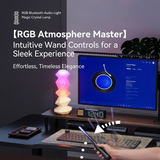 RGB Magic Crystal Speaker Lamp with Bluetooth, Music Sync, and Ambient Lighting for Gaming Desk, Bedroom, or Home Decor (Green)