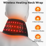 Red Light Therapy Heating Massage Wrap – Wireless Cordless Design with 36 LED Lights, 660-850nm Infrared, 3 Heat Levels, 3 Vibration Modes, Rechargeable 3000mAh Battery, for Neck, Shoulders, Waist, Knees, and More (Black) In Australia - Darrahopens