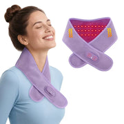 Red Light Therapy Heating Massage Wrap – Wireless Cordless Design with 36 LED Lights, 660-850nm Infrared, 3 Heat Levels, 3 Vibration Modes, Rechargeable 3000mAh Battery, for Neck, Shoulders, Waist, Knees, and More (Pink)