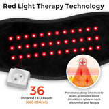 Red Light Therapy Heating Massage Wrap – Wireless Cordless Design with 36 LED Lights, 660-850nm Infrared, 3 Heat Levels, 3 Vibration Modes, Rechargeable 3000mAh Battery, for Neck, Shoulders, Waist, Knees, and More (Pink)