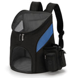 Comfortable hands-free pet carrier backpack with breathable mesh panels and padded shoulder straps, perfect for carrying small dogs and cats on walks, travel, and outdoor adventures while keeping your furry friend close and secure. (S, Grey)