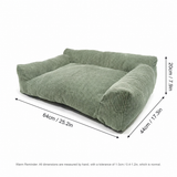 Plush Corduroy Pet Sofa Bed with Removable Heating Pad, Orthopedic Foam Support & Machine-Washable Cover – The Ultimate Cozy Retreat for Cats and Small Dogs (Orange) In Australia - Darrahopens