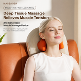 Multi-Functional Full Body Massager with Heat, Flexible Nodes and Quiet Motor for Neck, Back, Waist, Legs, Home, Office and Car Use (Beige)