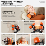 Multi-Functional Full Body Massager with Heat, Flexible Nodes and Quiet Motor for Neck, Back, Waist, Legs, Home, Office and Car Use (Beige)