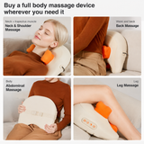 Multi-Functional Full Body Massager with Heat, Flexible Nodes and Quiet Motor for Neck, Back, Waist, Legs, Home, Office and Car Use (Beige)