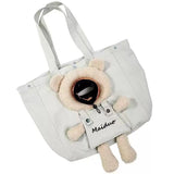 Adorable Bear-Shaped Pet Carrier Tote Bag – Lightweight, Breathable, and Portable Shoulder Bag for Cats and Small Dogs, Perfect for All-Season Daily Outings, Shopping, and Short Trips (LightGrey) In Australia - Darrahopens
