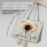 Adorable Bear-Shaped Pet Carrier Tote Bag – Lightweight, Breathable, and Portable Shoulder Bag for Cats and Small Dogs, Perfect for All-Season Daily Outings, Shopping, and Short Trips (LightGrey) In Australia - Darrahopens