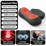 Ergonomic Memory Foam Neck and Shoulder Massage Pillow with Vibration, Infrared Heat, and Airbag Traction for Home Relaxation and Muscle Stress Relief (Grey) In Australia - Darrahopens