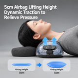 Ergonomic Memory Foam Neck and Shoulder Massage Pillow with Vibration, Infrared Heat, and Airbag Traction for Home Relaxation and Muscle Stress Relief (Grey)