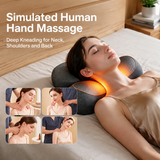 Ergonomic Memory Foam Neck and Shoulder Massage Pillow with Vibration, Infrared Heat, and Airbag Traction for Home Relaxation and Muscle Stress Relief (Grey) In Australia - Darrahopens