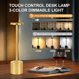 Rechargeable Cordless Touch Control LED Desk Lamp with Anodized Aluminum Build, Dimmable Warm Light, and Long Battery Life for Home, Café, Bar, and Outdoor Use (Black)
