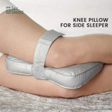 Sleeping Knee Pillow with Adjustable Strap – Contoured Leg Pillow for Side Sleepers, Pregnant Women, and Neck Support, Breathable Fabric Cover with Shredded Memory Foam Fill, White and Light Gray Options (Grey) In Australia - Darrahopens