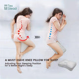Sleeping Knee Pillow with Adjustable Strap – Contoured Leg Pillow for Side Sleepers, Pregnant Women, and Neck Support, Breathable Fabric Cover with Shredded Memory Foam Fill, White and Light Gray Options (Grey)