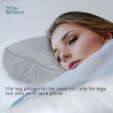 Sleeping Knee Pillow with Adjustable Strap – Contoured Leg Pillow for Side Sleepers, Pregnant Women, and Neck Support, Breathable Fabric Cover with Shredded Memory Foam Fill, White and Light Gray Options (Grey)