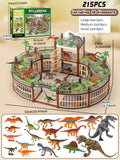 DIY Jurassic Theme Park Building Set for Kids, Creative Dinosaur Arena Toy with Realistic Dinosaurs and Palm Trees, Educational Playset for Ages 3+ to Build and Explore (326PCS, Brown)