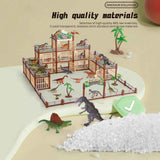 DIY Jurassic Theme Park Building Set for Kids, Creative Dinosaur Arena Toy with Realistic Dinosaurs and Palm Trees, Educational Playset for Ages 3+ to Build and Explore (326PCS, Green)