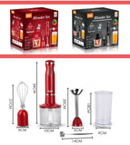 Darrahopens Appliances > Kitchen Appliances > Food Mixers & Blenders 4-in-1 Multifunctional Handheld Immersion Blender Set with Egg Whisk, Chopper, Milk Frother and 700ml Beaker for Smoothies, Baby Food, Meat Mincing and Baking (Red) In Australia - Darrahopens