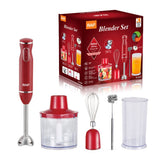 Darrahopens Appliances > Kitchen Appliances > Food Mixers & Blenders 4-in-1 Multifunctional Handheld Immersion Blender Set with Egg Whisk, Chopper, Milk Frother and 700ml Beaker for Smoothies, Baby Food, Meat Mincing and Baking (Red) In Australia - Darrahopens