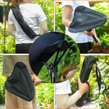 Ultra-Portable Folding Stool with Adjustable Height, Featherlight 340g Design, Load-Bearing 125kg, Ideal for Outdoor Hiking, Camping, Queueing, and On-the-Go Seating Solutions (Black)