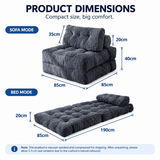 Darrahopens Furniture > Sofas > Sofas & Sofa Beds Convertible Folding Sofa Bed with Pumpkin Design, Corduroy Fabric, 3D Tufted Backrest, and Cylindrical Pillow for Living Room, Guest Room, and Small Apartments (Black) In Australia - Darrahopens