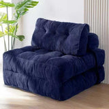 Darrahopens Furniture > Sofas > Sofas & Sofa Beds Convertible Folding Sofa Bed with Pumpkin Design, Corduroy Fabric, 3D Tufted Backrest, and Cylindrical Pillow for Living Room, Guest Room, and Small Apartments (Black) In Australia - Darrahopens