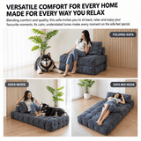 Darrahopens Furniture > Sofas > Sofas & Sofa Beds Convertible Folding Sofa Bed with Pumpkin Design, Corduroy Fabric, 3D Tufted Backrest, and Cylindrical Pillow for Living Room, Guest Room, and Small Apartments (Pink) In Australia - Darrahopens