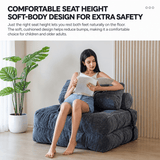 Darrahopens Furniture > Sofas > Sofas & Sofa Beds Convertible Folding Sofa Bed with Pumpkin Design, Corduroy Fabric, 3D Tufted Backrest, and Cylindrical Pillow for Living Room, Guest Room, and Small Apartments (RoyalBlue) In Australia - Darrahopens