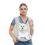 Snuggle Paws Front-Facing Pet Carrier Backpack – Hands-Free Cat & Dog Sling Bag for Travel, Hiking and Daily Outings, Breathable Quilted Cotton, Fluffy Cartoon Charm, Ideal for Small Pets (Khaki)