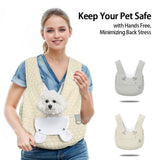 Snuggle Paws Front-Facing Pet Carrier Backpack – Hands-Free Cat & Dog Sling Bag for Travel, Hiking and Daily Outings, Breathable Quilted Cotton, Fluffy Cartoon Charm, Ideal for Small Pets (LightGrey) In Australia - Darrahopens