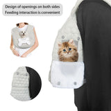 Snuggle Paws Front-Facing Pet Carrier Backpack – Hands-Free Cat & Dog Sling Bag for Travel, Hiking and Daily Outings, Breathable Quilted Cotton, Fluffy Cartoon Charm, Ideal for Small Pets (LightGrey)
