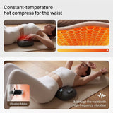 Three-in-One Smart Lumbar Massage Pillow with Airbag Stretch Support, Vibration Massage, and Constant Warm Heat for Home Relaxation and Sleep Comfort (Grey)